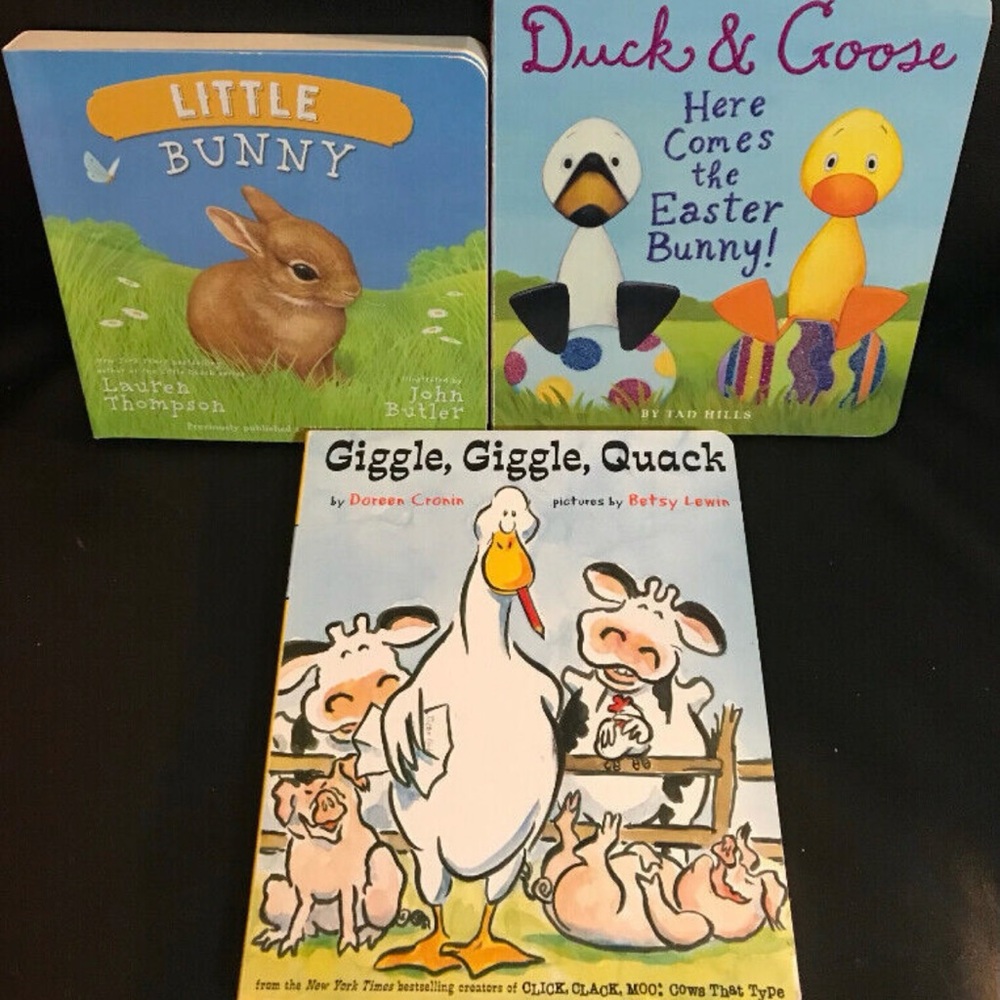Board books (Little Bunny, Duck & Goose, Giggle, Giggle, Quack)